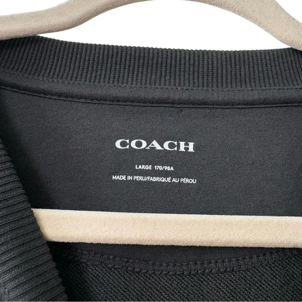 Coach‎ Women’s Star Cropped Crewneck Sweatshirt Embroidered Silver Size Large
